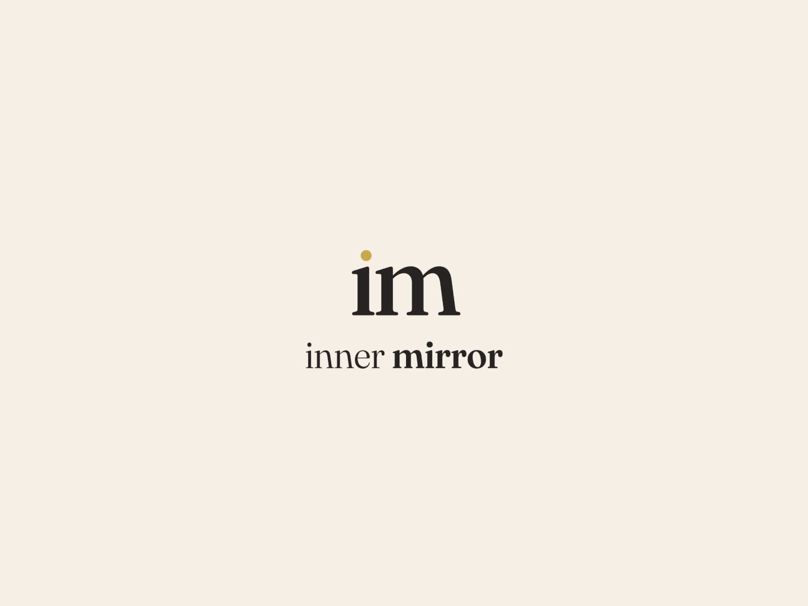 Inner Mirror: A three-part identity system (LLC, Coaching, Circle) built around a typographic "im" mark.
